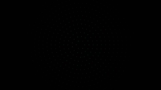 Abstract binary circular ripple patterns pulsating on a dark black background