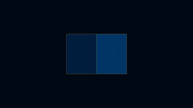 Abstract celestial navigation scroll with starry background and minimalist geometric frames