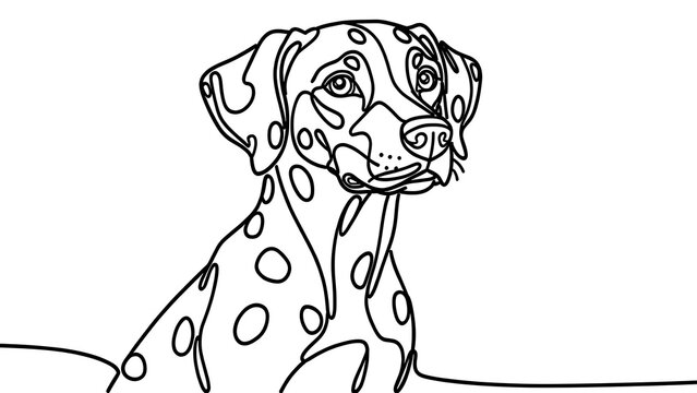 Dalmatian dog illustration white background.
