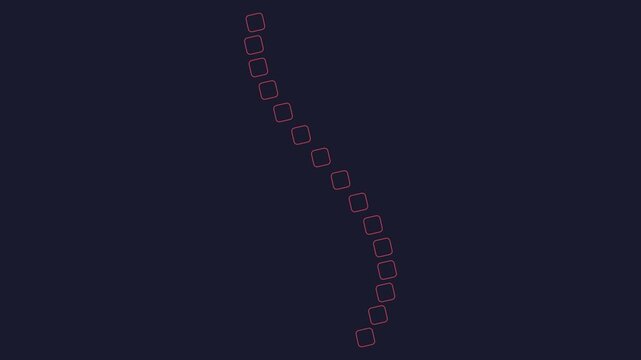 Abstract neon pink geometric curves rotating on a dark background in a symmetrical pattern