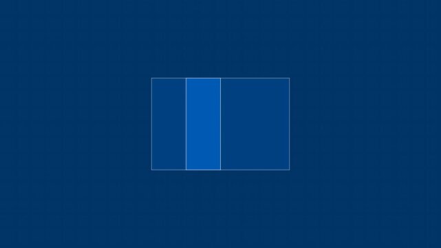 Blue sliding bar animation with minimalist geometric shapes on a dark navy background
