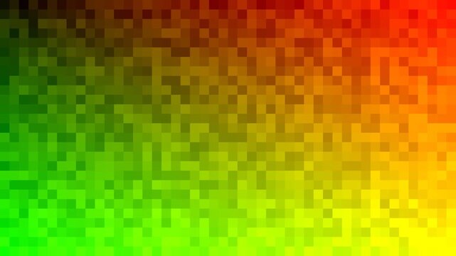 Colorful bit-crushed abstract background featuring a dynamic mosaic of shifting pixel squares