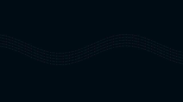 Minimalist digital wave pattern with flowing cyan lines on black background for technology concept