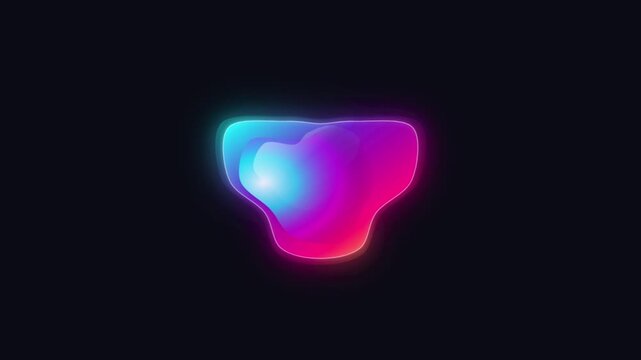 Vibrant Luminous Abstract Fluid Shape with Gradient Colors, Modern Digital Art Concept on Dark Background