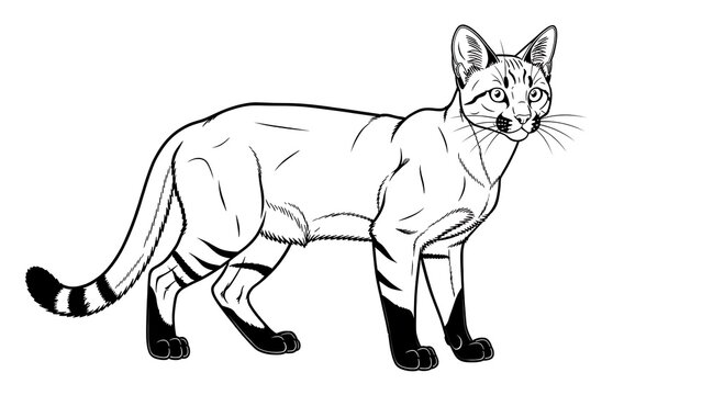 Siamese cat illustration on white background.