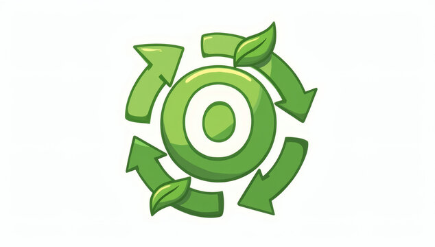Eco Friendly Circular Economy Green Symbol with Recycling Arrows and Natural Leaf Elements for Sustainable Business and Environmental Concept Illustration