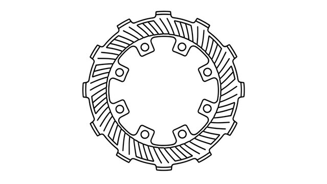 Technical gear illustration on white background.