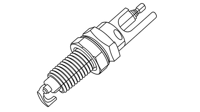 Spark plug isolated on white background.