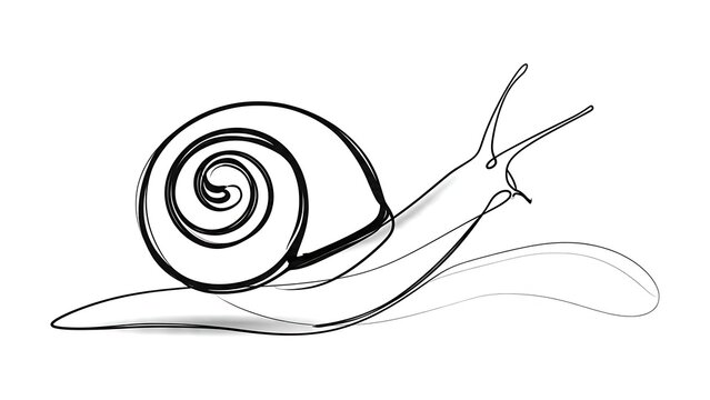Snail illustration on white background.