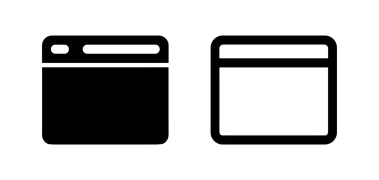 Web browser window interface icon set