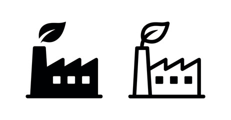 Fototapeta premium Eco factory industry sustainable leaf icons