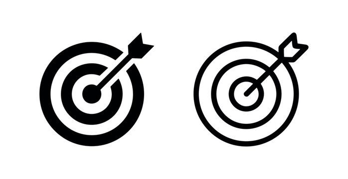Target with arrow icon for goal achievement, success, and accuracy
