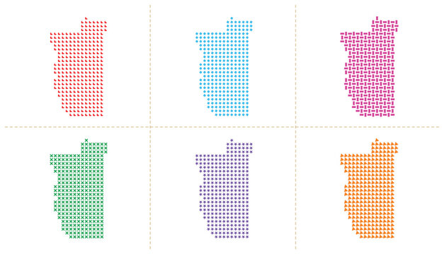american state Togo map with different types of dots, simple vector illustration for print and web.