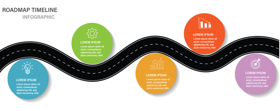Business road map timeline infographic icons designed for abstract background template milestone element modern diagram process technology digital marketing data presentation chart Vector illustration