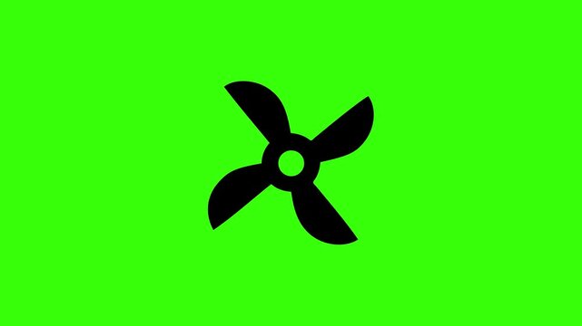 4K Industrial Fan Propeller Blades Seamless Loop on Green Screen