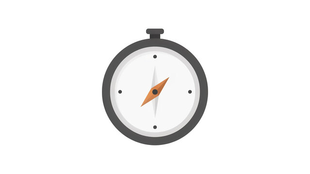 Minimalist compass illustration with directional arrow and transparent background for navigation and travel design projects