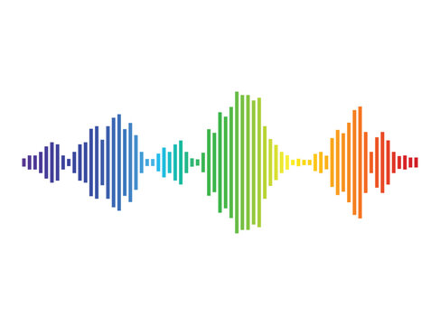 Colorful sound wave rainbow color gradient