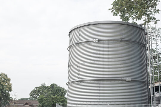 Metal industrial tank for water.
