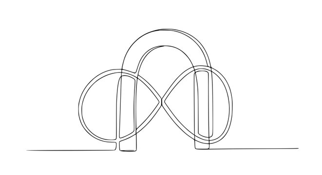 Abstract Continuous Line Drawing of Infinite Loop Symbol on White Background