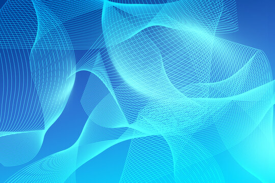 Abstract blue network communications background with flowing lines design