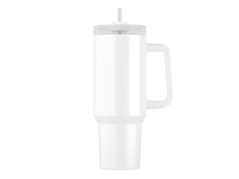 40 oz Rotating Tumbler with Handle on Transparent Background