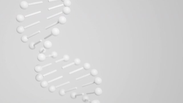 White DNA Helix with Disconnected Elements Rotating