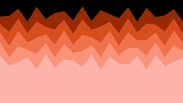 Abstract motion background featuring layered geometric zigzag patterns in warm shades of orange, red, and peach.