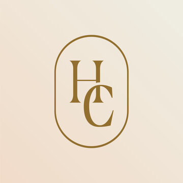 HC Monogram Serif Letter Logo Vector