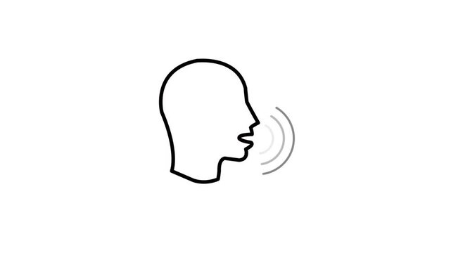 Speak icon video motion advertisement suitable to your speech, communication, networking, sign, symbol, business, and more. 4k