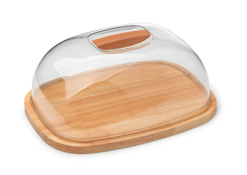 Empty breadbox with clear lid