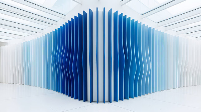 Abstract blue gradient wave pattern with sharp peaks and valleys