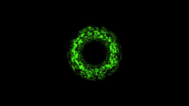 Radiant green energy blast with mystical flames, exploding in a perfect sphere with glowing sparks and light waves on a black background, radiant green flame shockwave pulse.4k loop animation
