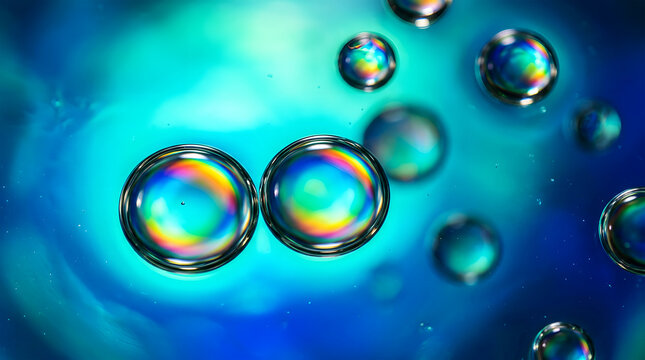 Abstract of colorful glowing orbs with swirling light effects swirls