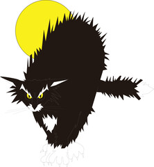Angry cat with fierce facial expression in vector style.  © Anom Noman