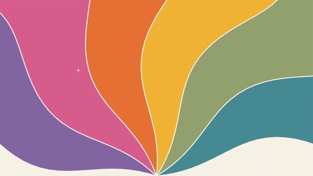 Retro Sunburst Motion Graphic Background Vintage Pastel Colors Sparkling Diamonds 4k video