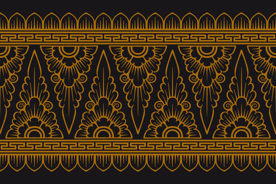 Traditional Balinese seamless pattern vector. Indonesian ethnic floral ornament background for textile print, luxury wallpaper, wrapping paper, and fashion fabric design.
