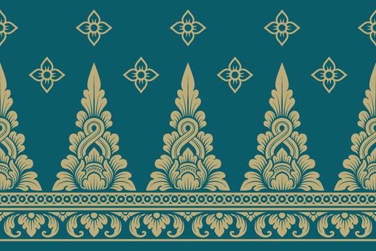 Traditional Balinese seamless pattern vector. Indonesian ethnic floral ornament background for textile print, luxury wallpaper, wrapping paper, and fashion fabric design.