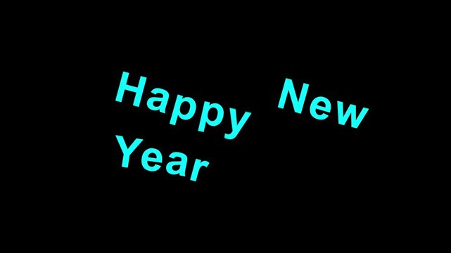 2027 Happy New Year - Black Bold Text on Black Background for Calendar, Celebration & Future Events Design