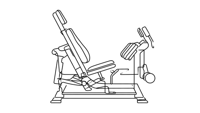 Leg press machine illustration white background.