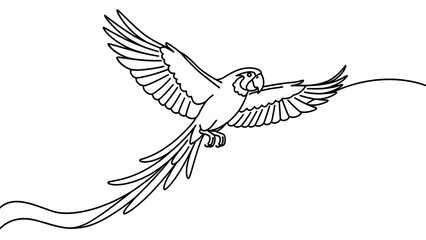 Obraz premium Flying bird illustration on white background.