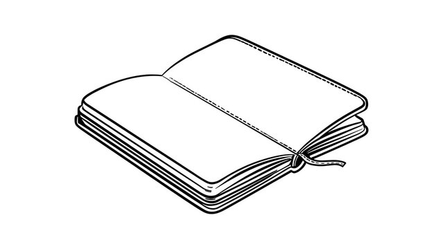 Open book illustration on white background.