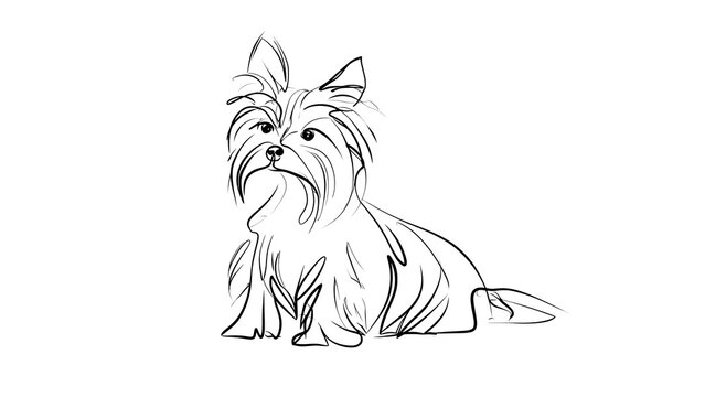 Cute small dog illustration on white background.