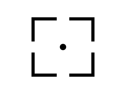 Minimalist abstract square brackets with dot