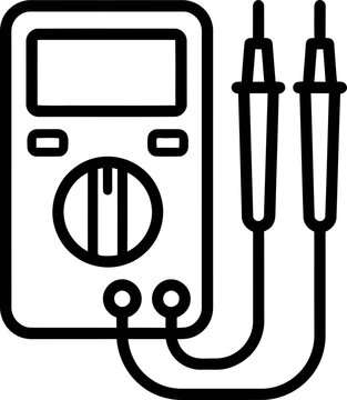Digital Multimeter Icon with Probes - Electrical Measurement Tool