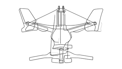 Obraz premium Technical line drawing of mechanical parts white background.
