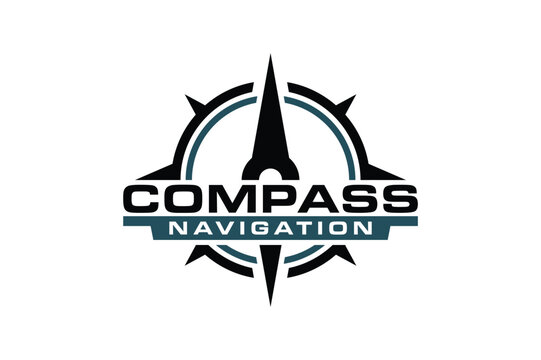 Compass Rose Logo with Navigation Text