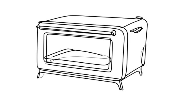 Retro toaster oven illustration white background.