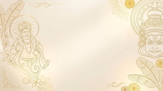 Onam festival background with king mahabali illustration