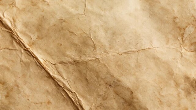 Texture of aged crumpled parchment paper a top down view of a piece old