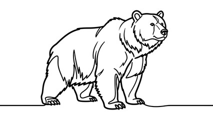 Obraz premium Illustration of a brown bear on white background.